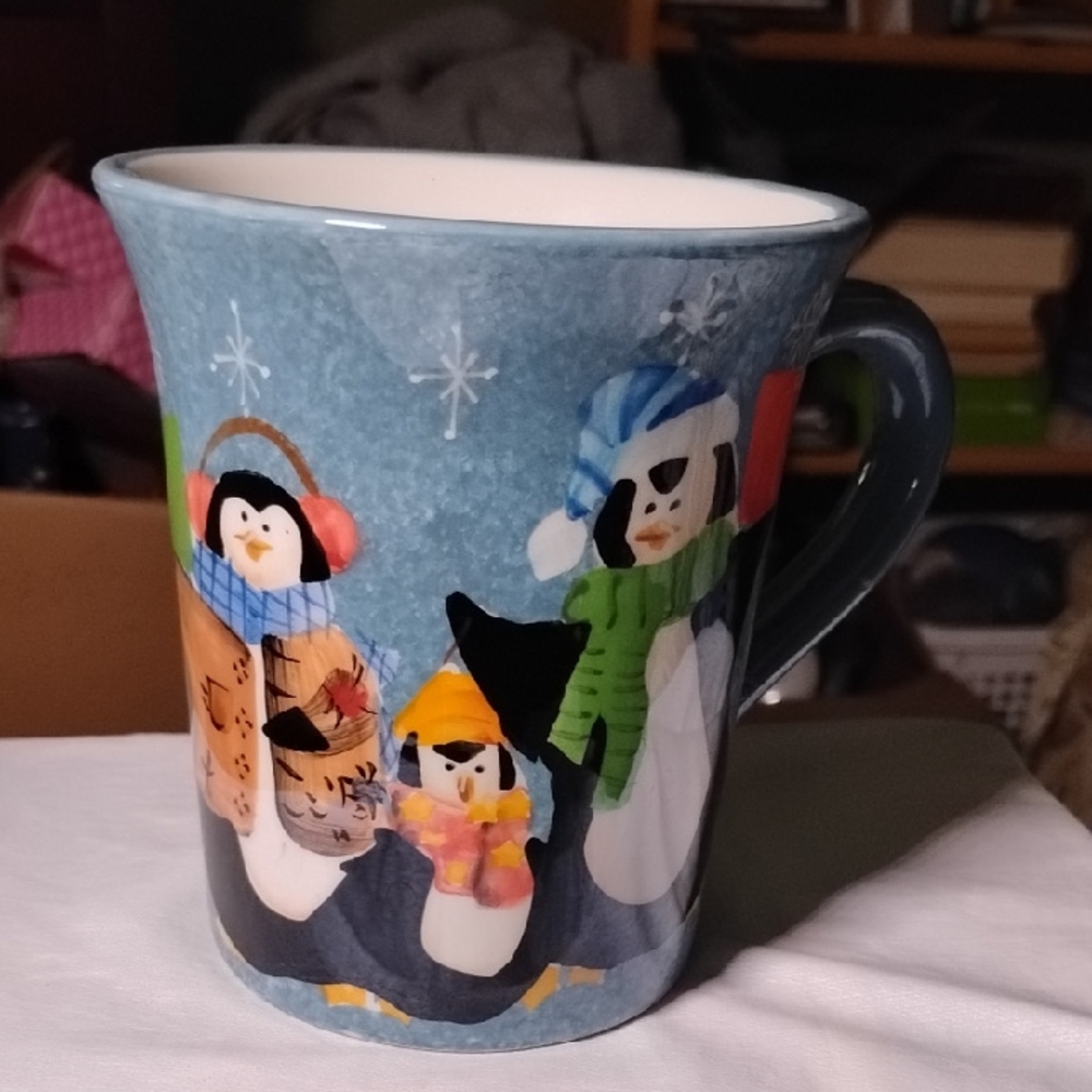 Penguin Carolers Holiday Mug